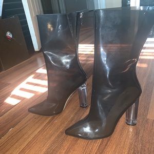 Black transparent boots